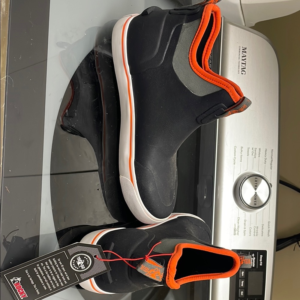 Rocky Black and Orange Rain & Snow Boots Sleek Design